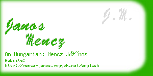 janos mencz business card